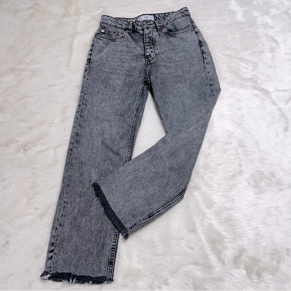 Mango Havana straight leg ankle jeans in gray - Picture 1 of 6